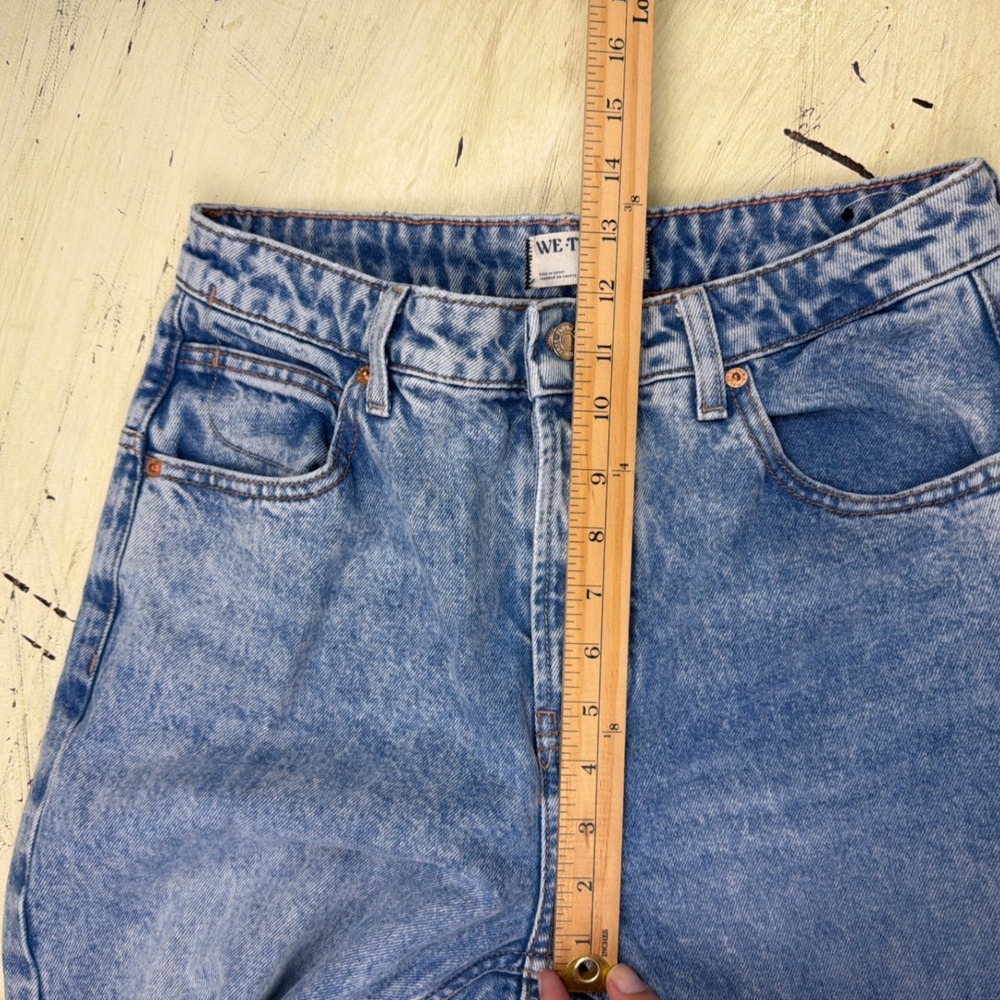 We The Free Wide Leg Jeans Women 27 Blue Acid Wash High Rise Denim - Picture 4 of 11
